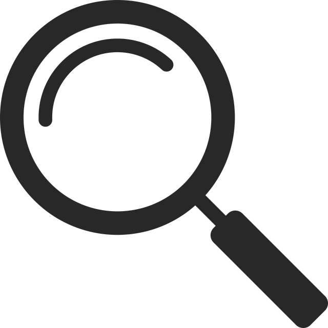 a magnifying glass on a black background, pixabay, 2d icon, 000 — википедия, solid black #000000 background, kindchenschema