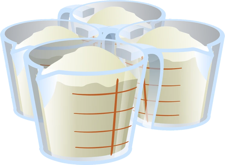 three glasses filled with milk sitting next to each other, by Aleksander Kotsis, pixabay, conceptual art, rice, pot, grid, transparent