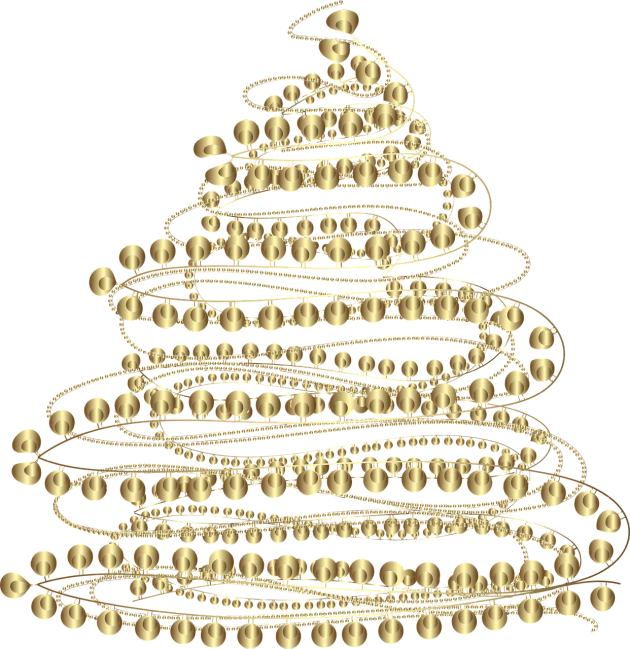 a gold christmas tree on a black background, a digital rendering, by Susan Heidi, generative art, jewelry pearls, embroidery, 1128x191 resolution, path traced