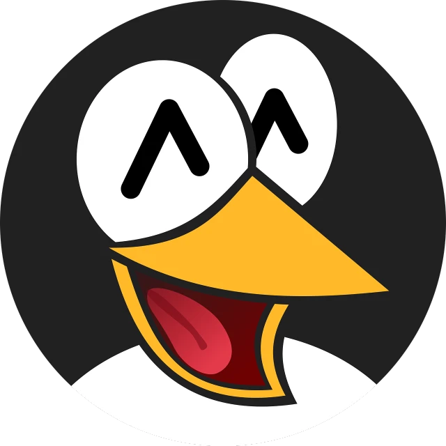 a close up of a cartoon penguin's face, inspired by Jacob Duck, reddit, mingei, with wide open mouth, with a black background, vectorized, lucasarts