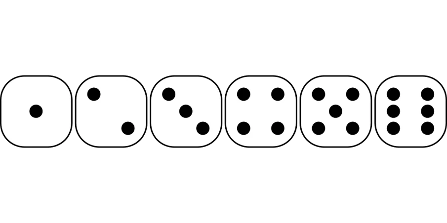 a number of white dice on a black background, a screenshot, by Justin Sweet, digital art, rounded logo, very minimal vector art, avatar image, 2 0 5 6 x 2 0 5 6