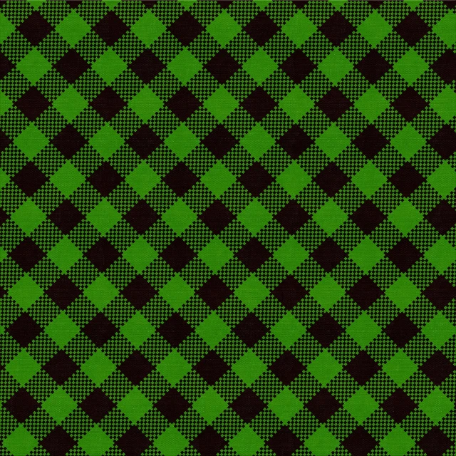 a green and black checkered pattern on a black background, a digital rendering, inspired by Katsushika Ōi, deviantart, lumberjack flannel, 2 0 5 6 x 2 0 5 6, polka dot, green and brown clothes