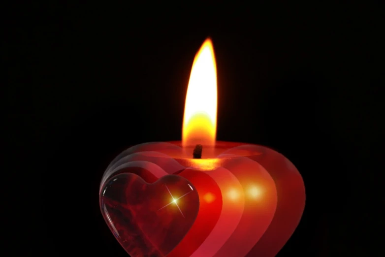 a lit candle in the shape of a heart, a digital rendering, by Jan Rustem, beautiful iphone wallpaper, 4 8 0 p, reddish, screen cap