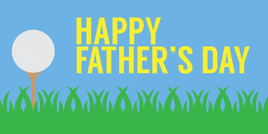 a happy father's day card with a golf ball on a tee, a digital rendering, by Harriet Zeitlin, dada, in the grass, tom hammick, corn, vectorised