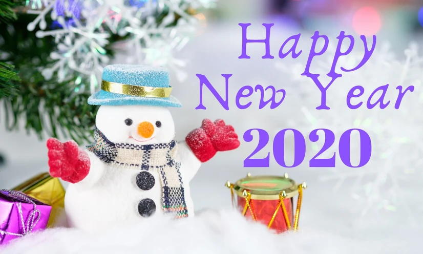 a snowman sitting on top of a pile of snow next to a christmas tree, trending on pixabay, happening, new years eve, website banner, 2 0 2 0 fashion, avatar image