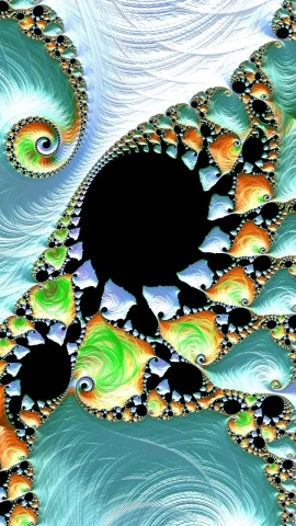 a computer generated computer generated image of a computer generated image of a computer generated image of a computer generated image of a computer generated image of a, inspired by Benoit B. Mandelbrot, tentacles climb from the portal, colorful hd picure, fibonacci composition, black fractal filigree