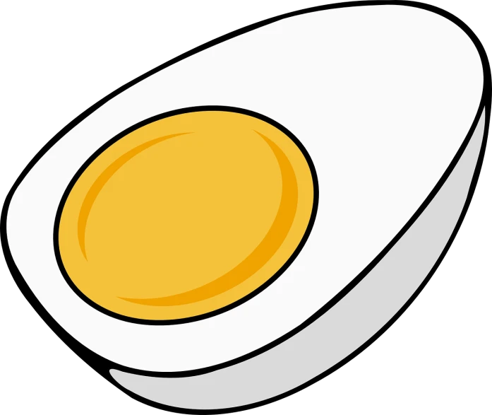 a fried egg on a black background, an illustration of, pixabay, digital art, rice, clean lineart and flat color, yellow, with a white background