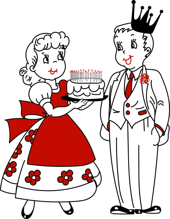 a silhouette of a woman in a red dress, a raytraced image, inspired by Lotte Reiniger, tumblr, vanitas, happy couple, a red bow in her hair, yume nikki, very very low quality picture