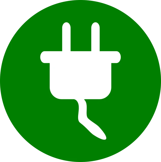 a white plug in a green circle, pixabay, dark green, information, electric hair, wikimedia commons