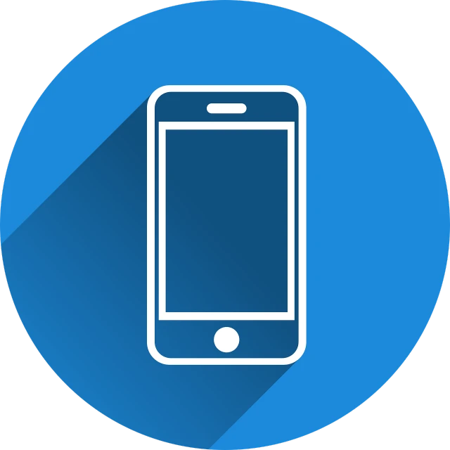 a cell phone with a long shadow on a blue circle, pixabay, tachisme, white outline, iphone, compressed jpeg, various posed