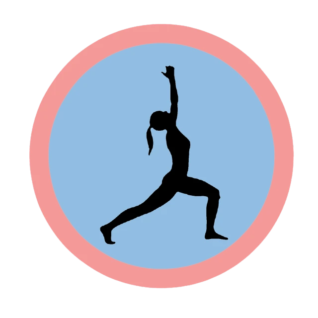 a silhouette of a woman doing a yoga pose, figuration libre, circular, digitally remastered, girl is running, 🎨🖌️
