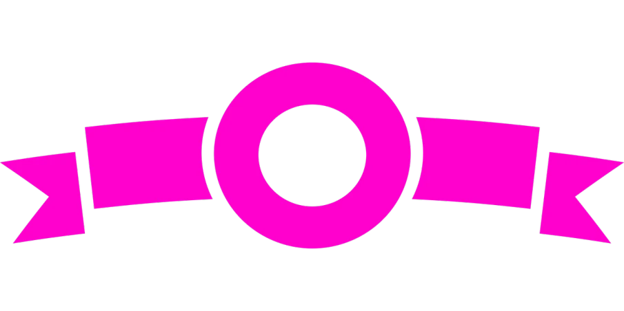 a pink ribbon with the letter o on it, a screenshot, inspired by Otto Eckmann, deviantart, sōsaku hanga, black light, avatar image, upper body only, round logo