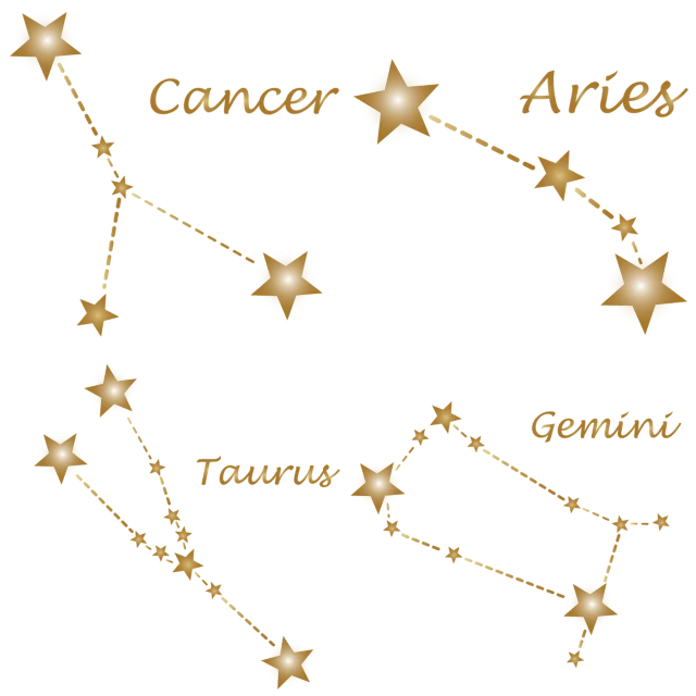 a constellation sign with the names of the stars, a photo, pixabay, art deco, gold and pearl necklaces, created in adobe illustrator, tumors, taurus