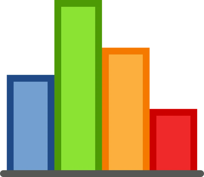 a colorful bar chart on a black background, a diagram, anime colours, small, super, green blue red colors