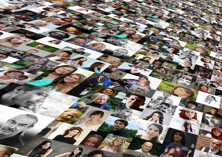 a collage of many different people's faces, a picture, by Matija Jama, shutterstock, !!beautiful!!, shot from 5 0 feet distance, poster shot, beautiful random images
