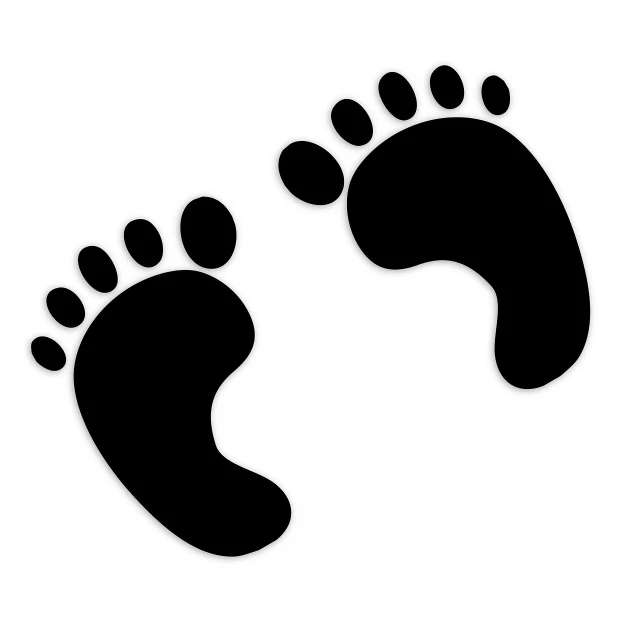 a pair of black footprints on a white background, trending on pixabay, graffiti, pregnancy, 1 0 2 4 x 7 6 8, 2 0 5 6 x 2 0 5 6, human babies