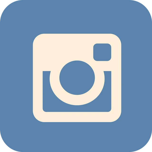 a blue square with a white icon of a camera, a picture, instagram, incoherents, vector graphics icon, 1285445247]