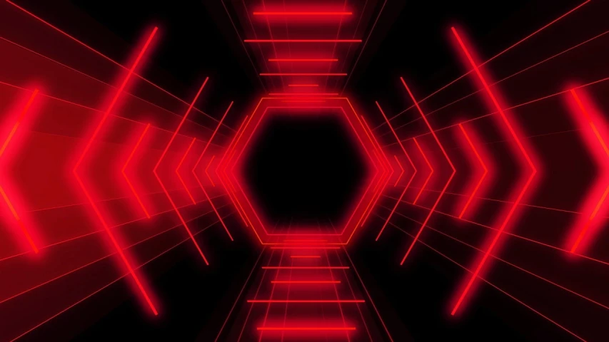 a red hexagon tunnel in a dark room, digital art, techno neon projector background, tribal red atmosphere, iphone background, symmetrical background