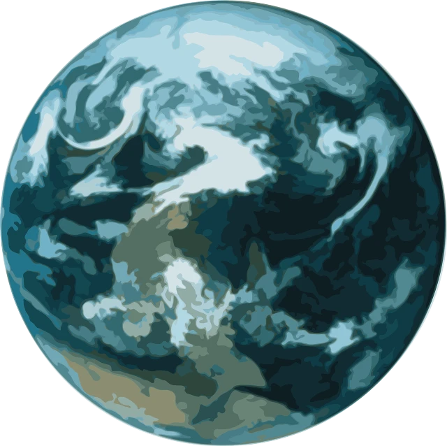 a picture of a picture of the earth, a digital painting, very round, istockphoto, eero aarnio, blue gray