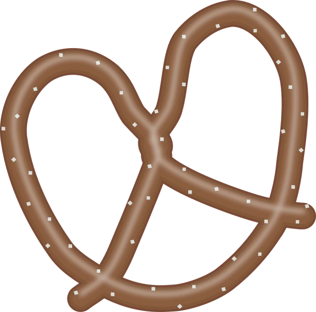 a chocolate pretzel in the shape of a heart, a digital rendering, inspired by Ödön Márffy, neon electronic signs, clipart, light brown, peace sign