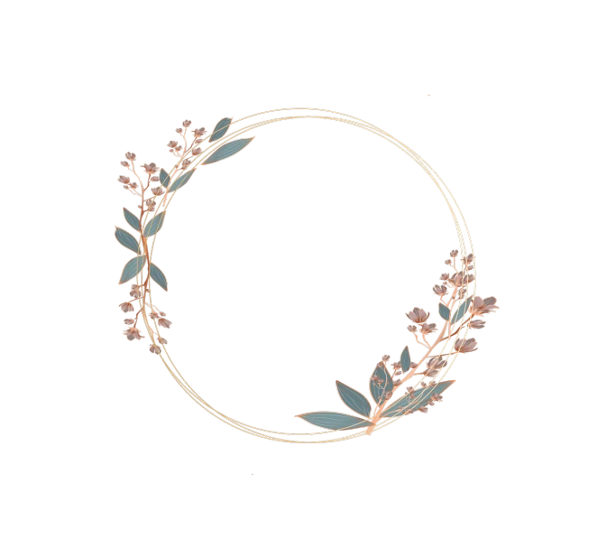 a wreath of leaves and flowers on a black background, a digital rendering, art deco, material brass & copper gold, fine simple delicate structure, circles, listing image