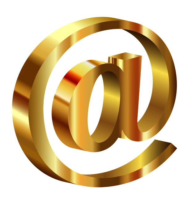 a golden email symbol on a black background, a digital rendering, computer art, !!! very coherent!!! vector art, 3 d raytraced masterpiece, family photo, for hire 3d artist