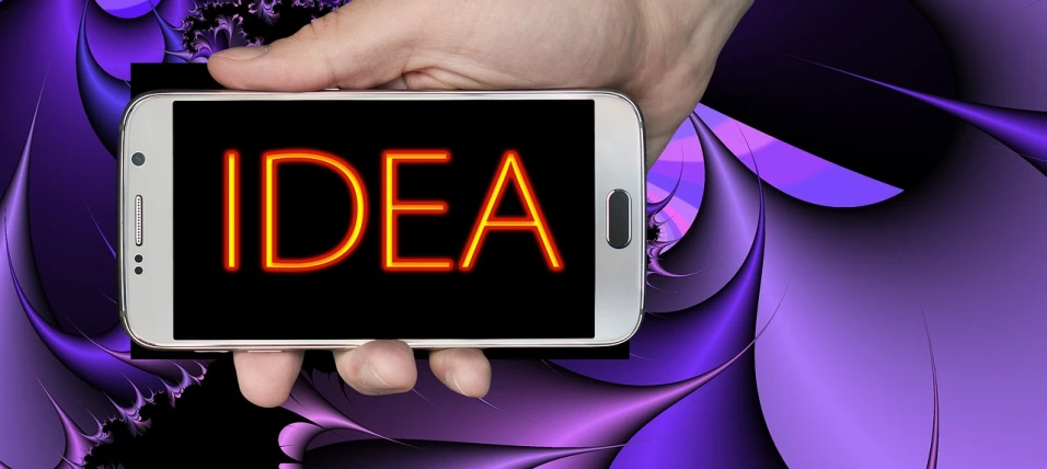 a close up of a person holding a cell phone, by Bernie D’Andrea, trending on pixabay, digital art, neon electronic signs, dada 20s, the idea, doing an elegant pose