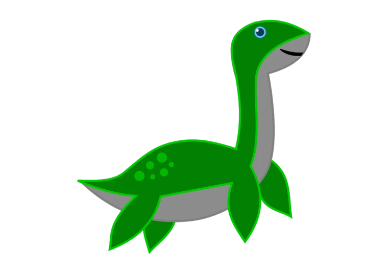 a green dinosaur on a black background, inspired by Abidin Dino, deviantart, loch ness monster, vectorized, cutie, mitch mcconnell as a turtle