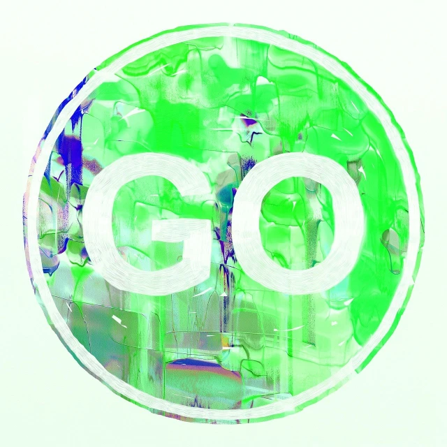 a stop sign with the word go painted on it, a picture, inspired by Leo Goetz, action painting, 3d abstract render overlayed, green aura, neutral color neo - fauvism, enso