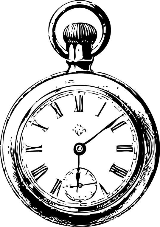 a drawing of a pocket watch with roman numerals, an ink drawing, by Andrei Kolkoutine, pixabay, process art, high-contrast, full screen, !!! very coherent!!! vector art, phone wallpaper