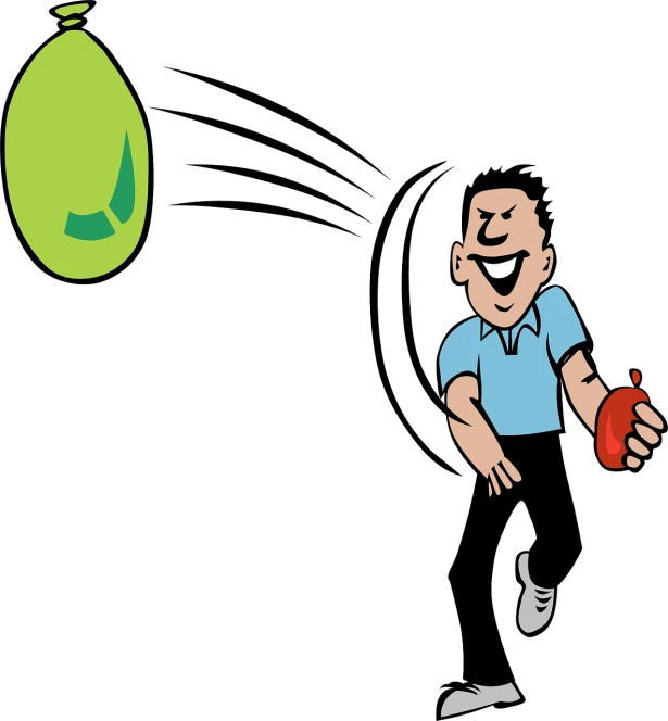 a cartoon man throwing an apple into the air, an illustration of, conceptual art, tennis ball, on a black background, wikihow illustration, kid playing with slime monster