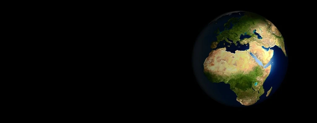 a view of the earth from space on a black background, inspired by Jan Rustem, deviantart, website banner, madagascar, dark. no text, overlaid