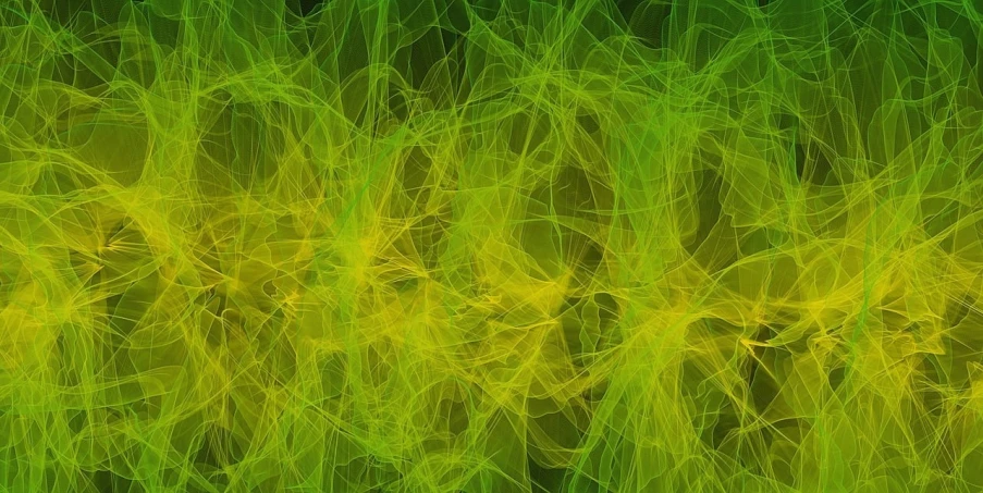 a close up of a bunch of green grass, digital art, inspired by Lorentz Frölich, generative art, yellow translucent lace, 3840 x 2160, trending on pixart”, energy trails