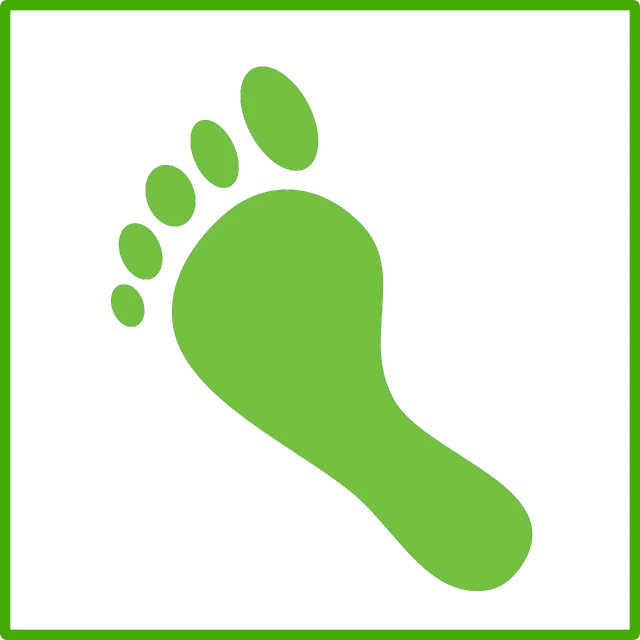 a green foot print on a white background, an illustration of, by Victorine Foot, pixabay, renaissance, terminal, walking to the right, it\'s name is greeny, clean environment