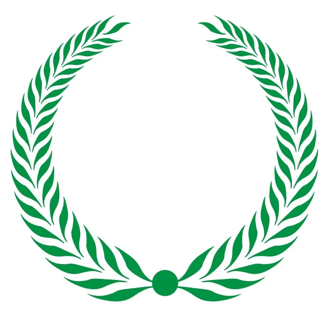 a green laurel wreath on a white background, a screenshot, pixabay, hurufiyya, made in adobe illustrator, from italica, green flags, in modern era
