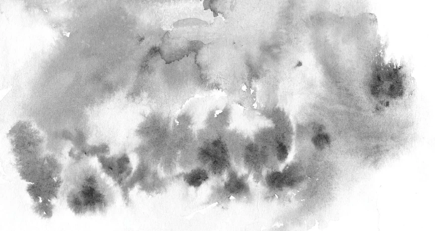 a black and white watercolor painting of clouds, a watercolor painting, pexels, modern european ink painting, abstract detail, 🎨🖌️, silver background, thumbnail
