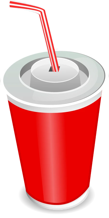 a red cup with a straw sticking out of it, by Randy Post, pixabay, pop art, energy drink, created in adobe illustrator, red cap, [ digital art ]!!