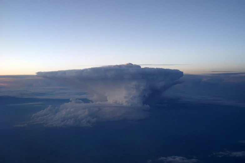 an image of a large cloud in the sky, by Karl Völker, flickr, from falcon bms, thunderstorm supercell, above side view, high above the ground