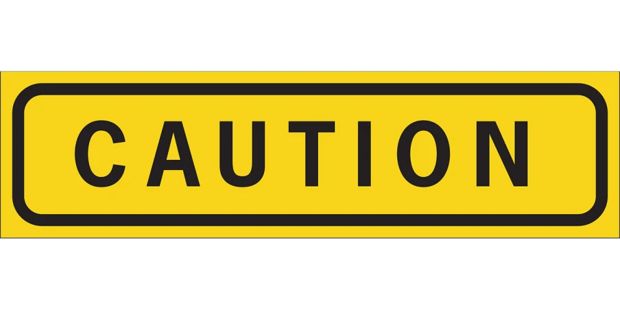 a yellow caution sign on a black background, a cartoon, by David Burton-Richardson, shutterstock, bauhaus, really long, automaton, simple logo, ho scale