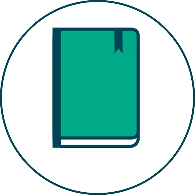 a green book sitting on top of a white circle, digital art, trending on pixabay, teal color graded, contrast icon, jdm, field journal