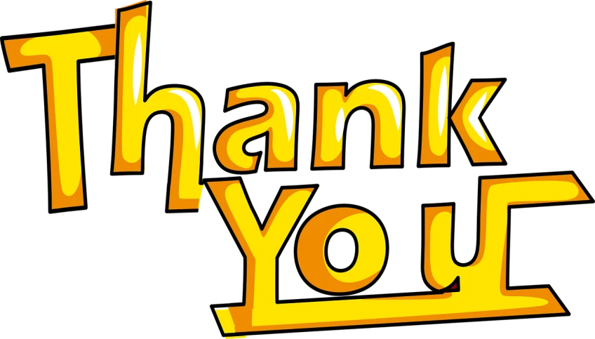 a thank card with the words thank you, a screenshot, by Robert Richenburg, pixabay, black and yellow, from star wars legends, no gradients, 4k still