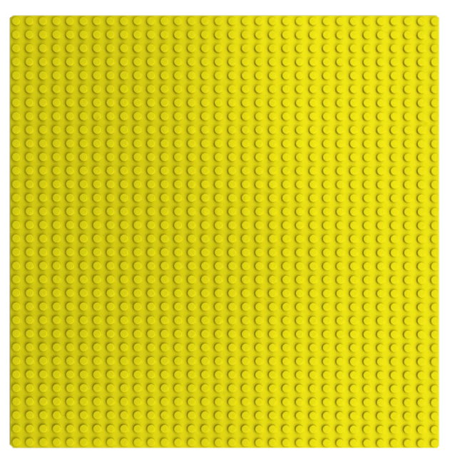 a close up of a yellow lego block, a digital rendering, deviantart, rubber waffle outsole, solid background color, front side view full sheet, square black pupil centered