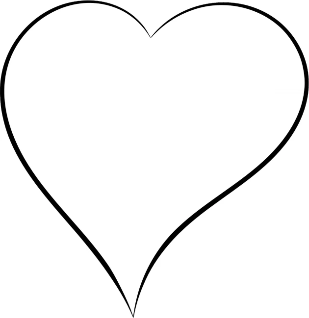a black and white drawing of a heart, a picture, trending on pixabay, computer art, large vertical blank spaces, above side view, a brightly colored, soft outline