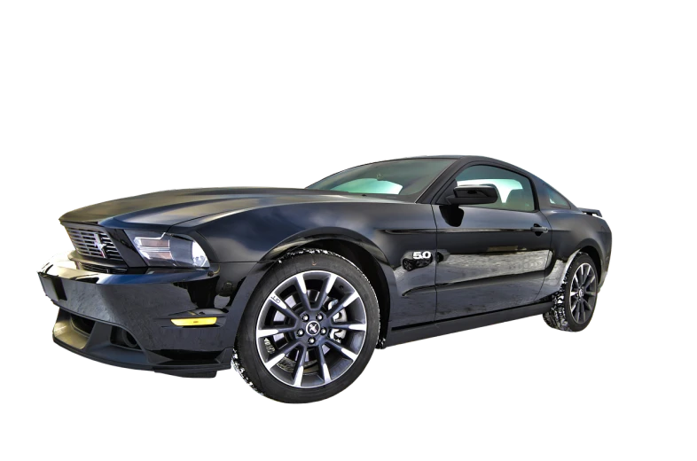 a black sports car on a black background, by Tom Carapic, pixabay, photorealism, mustang, cartoon style, 3d asset, 2012