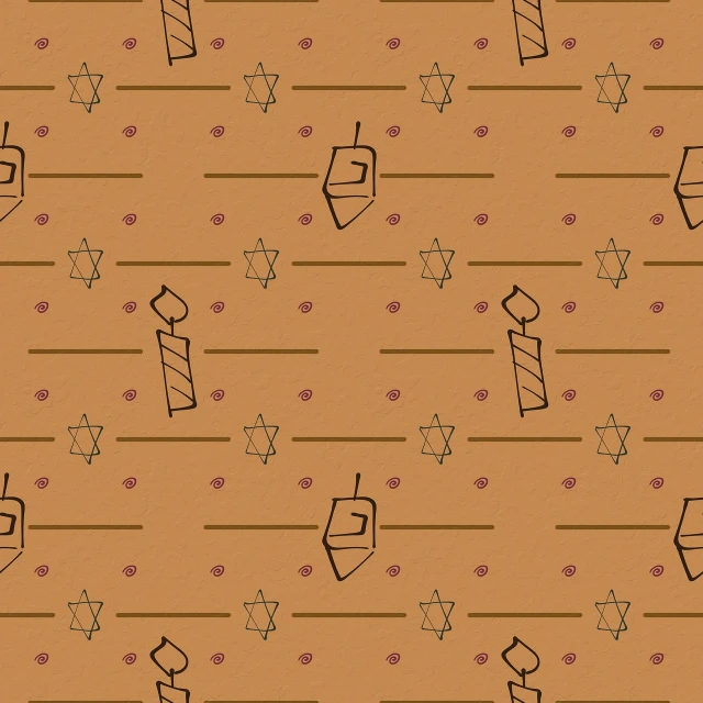 a pattern of ice cream and strawberries on a brown background, by Hristofor Zhefarovich, tumblr, folk art, lantern candle, star lines, israel, black and brown colors