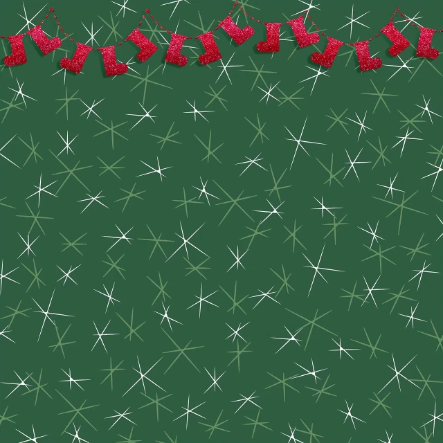 a group of red birds sitting on top of a green background, a digital rendering, inspired by Masamitsu Ōta, naive art, background is made of stars, romantic simple path traced, ruffles tassels and ribbons, lying scattered across an empty