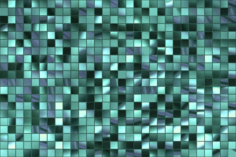 a close up of a blue tiled wall, a mosaic, shutterstock, metalic green, digital render, satin, 2 0 5 6 x 2 0 5 6