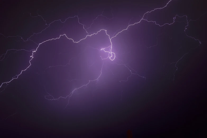 a purple sky filled with lots of lightning, a picture, detailed zoom photo, high res photo, outdoor photo, purple volumetric lighting