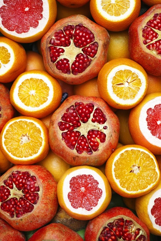 a pile of oranges and pomegranates sitting next to each other, avatar image, background image, 🦩🪐🐞👩🏻🦳, colorful image