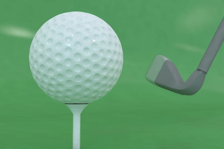 a close up of a golf ball on a tee, a digital rendering, inspired by Shirley Teed, cg society contest winner, ambient occlusion:3, banner, having fun, launching a straight ball